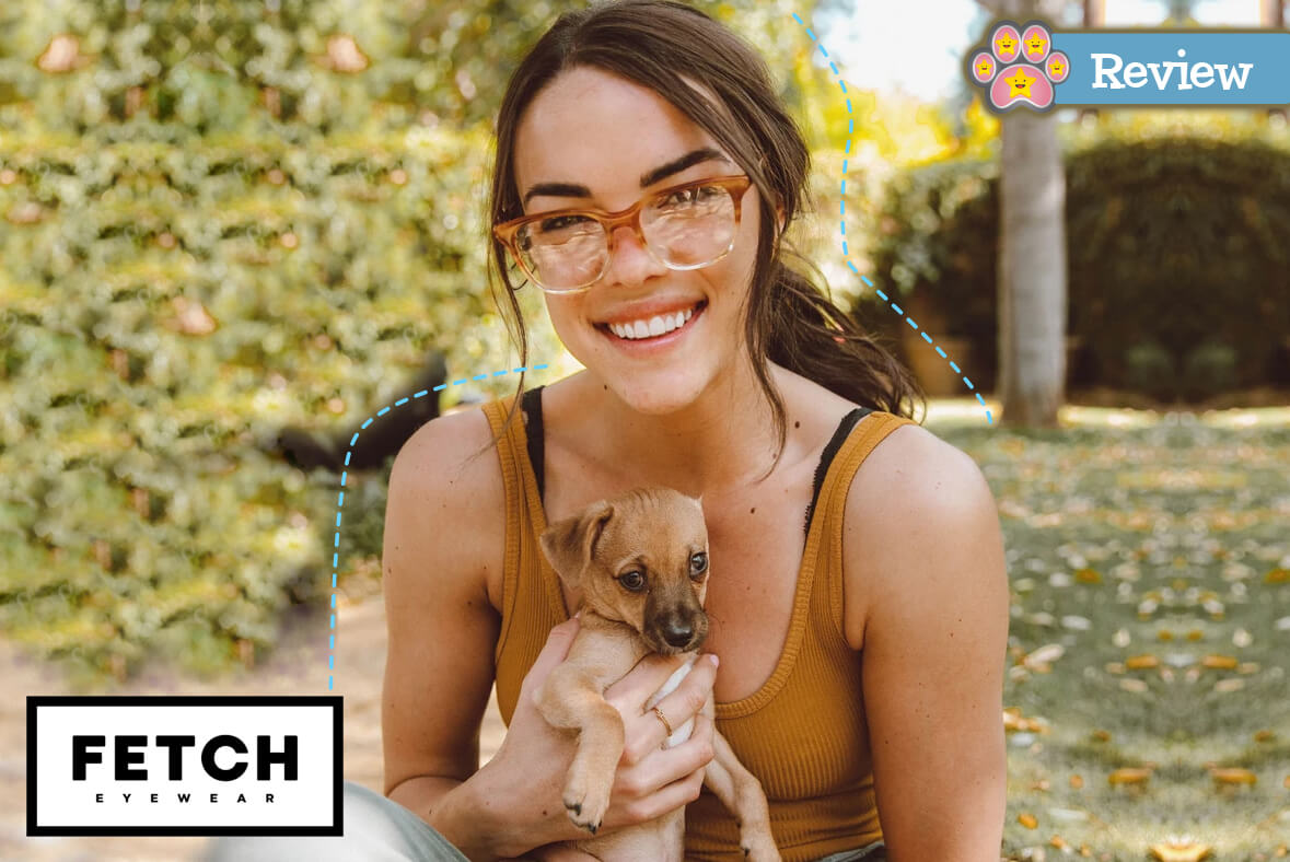 girl with dog wearing glasses